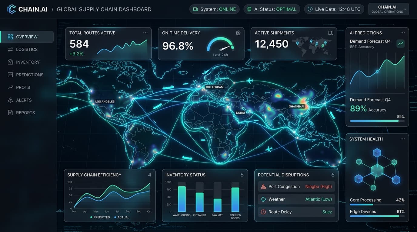 Aether AI Supply Chain Dashboard Mockup